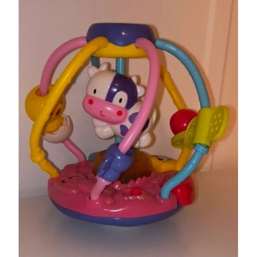 Baby cow rattle toy play a baby accessories purple children's activity
